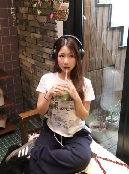 Kitty Graphic Cropped Tee CL525