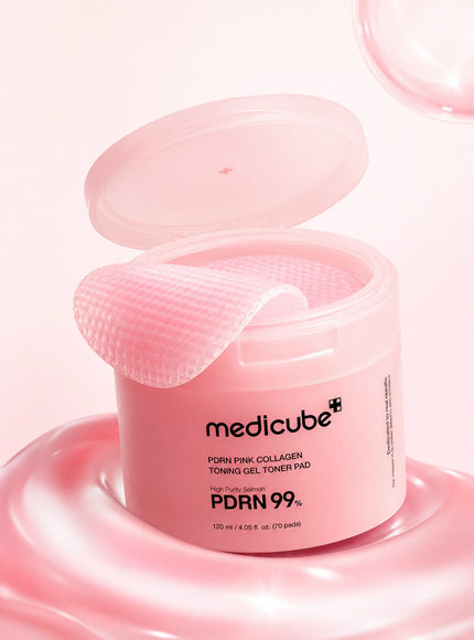 PDRN Pink Collagen Toning Gel Toner Pad (120ml / 70pcs)