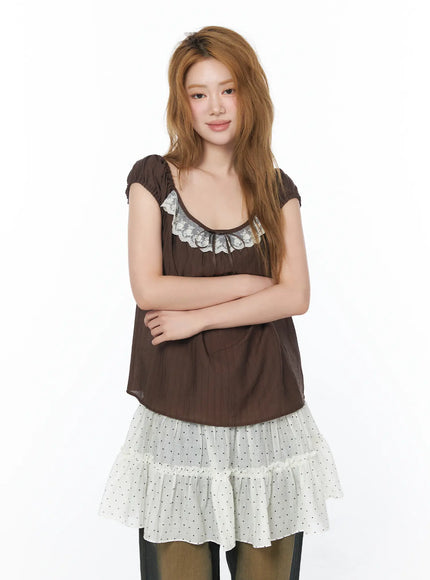 lace-puff-sleeve-blouse-cy505
