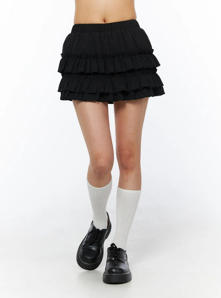 banding-waist-ruffle-mini-skirt-cu522