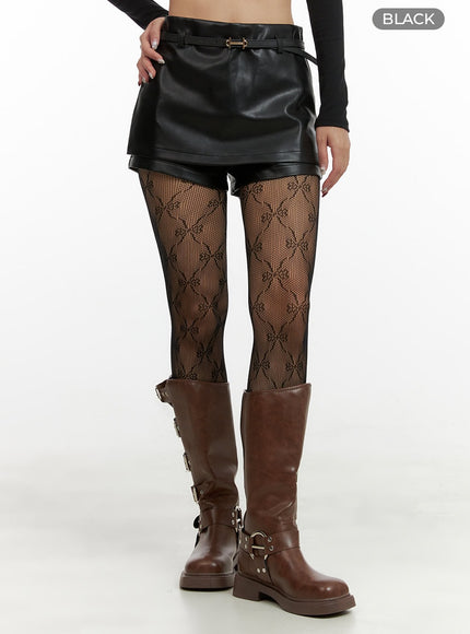 faux-leather-layered-shorts-ou404