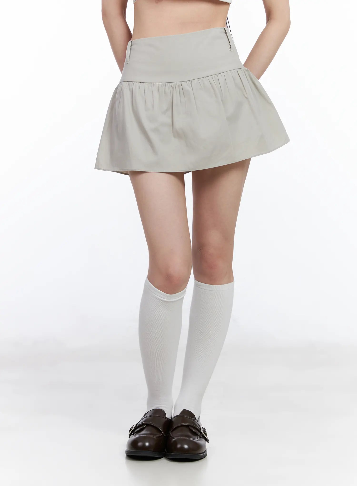 shirred-flared-mini-skirt-cm518