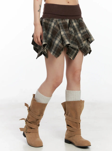 folded-plaid-mini-skirt-cn528