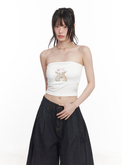 bunny-graphic-tube-top-cy520