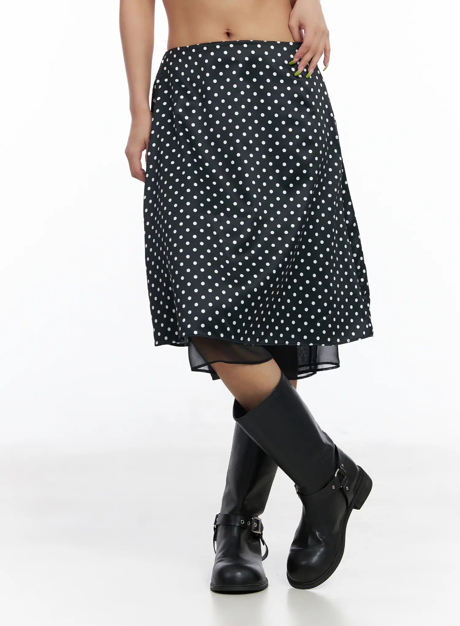 layered-polka-dot-satin-midi-skirt-cm520