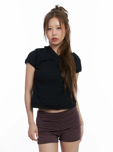 black-short-sleeve-hoodie-cl511 / black