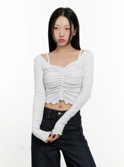 off-shoulder-ruched-long-sleeve-top-cn506