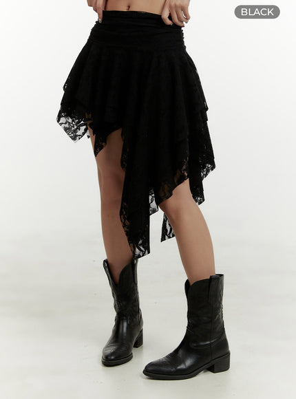 lace-ruffle-asymmetrical-mini-skirt-cy408