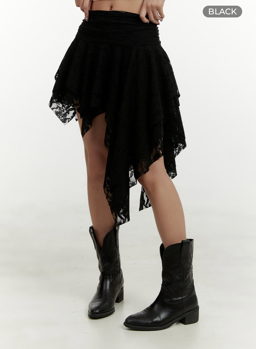 lace-ruffle-asymmetrical-mini-skirt-cy408