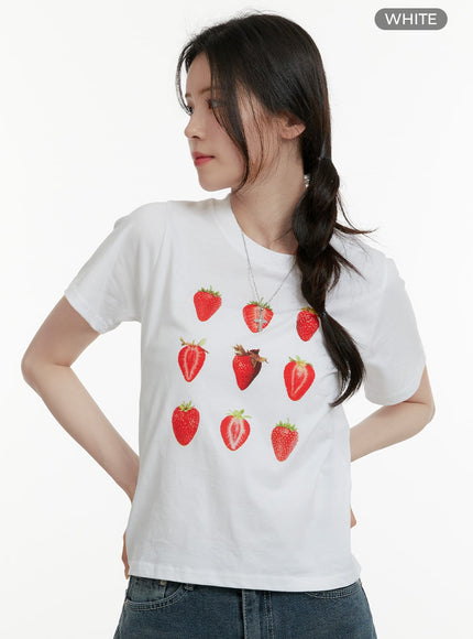 strawberry-graphic-cotton-tee-oa405