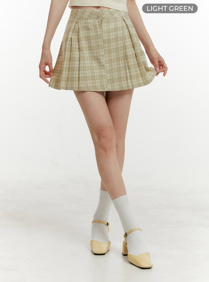 checkered-pleated-mini-skirt-oy409