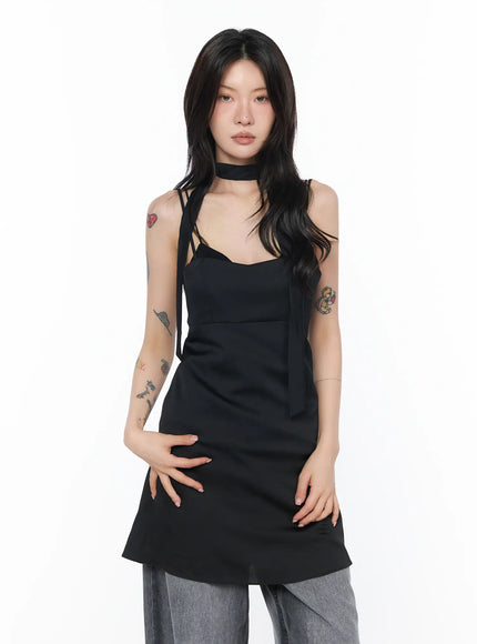 black lace up front mini dress Tasmina Lace Up Front Mini Dress