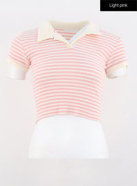 striped-collar-short-sleeve-top-og331