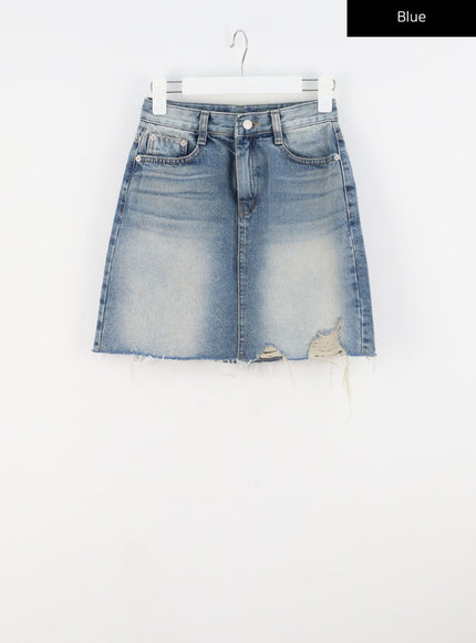 Denim Ripped Mini Skirt CY303