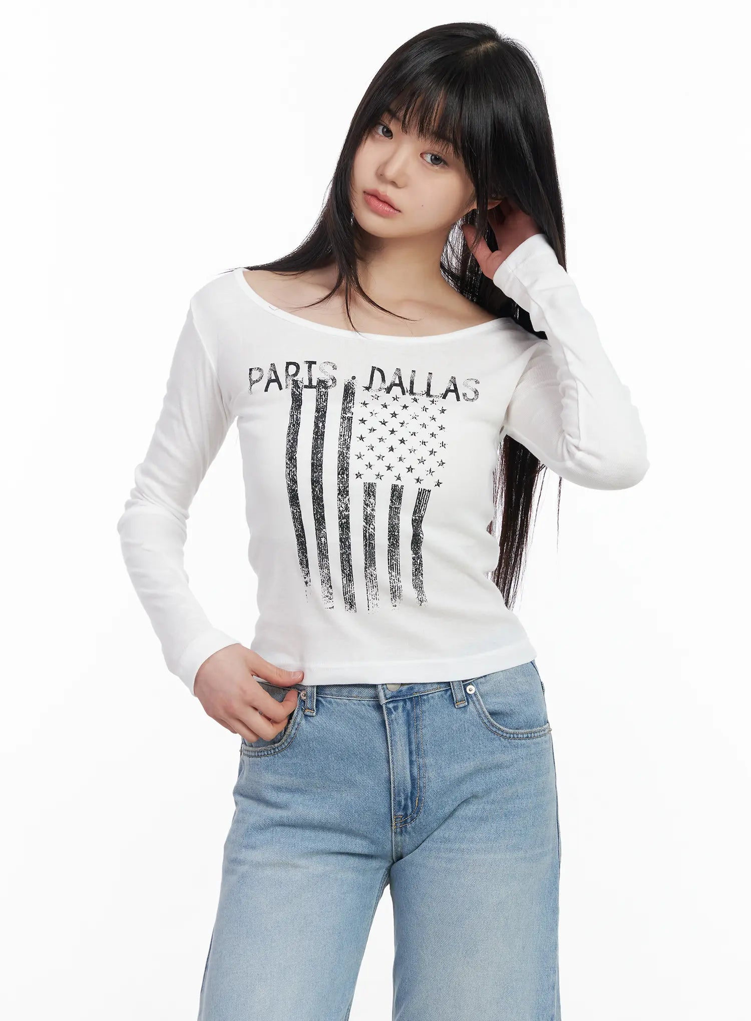 graphic-flag-print-long-sleeve-top-cm512