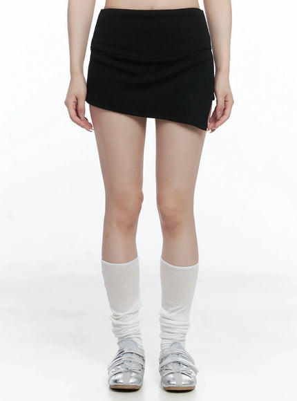 asymmetric-slit-ribbed-mini-skirt-cs501