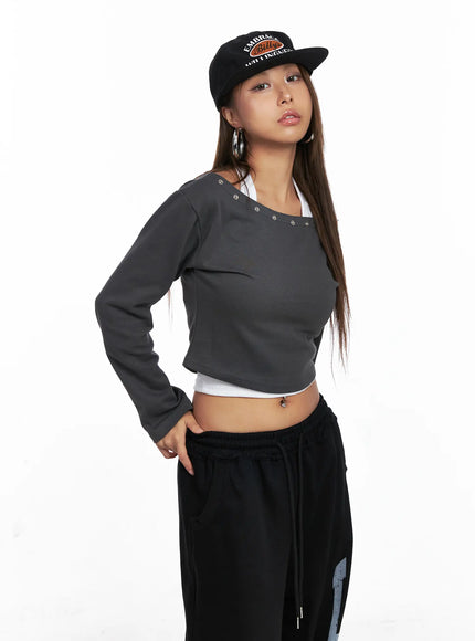 eyelet-off-shoulder-long-sleeve-crop-top-co510