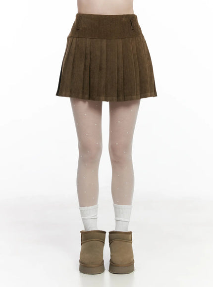 velvet-pleated-mini-skirt-cj506
