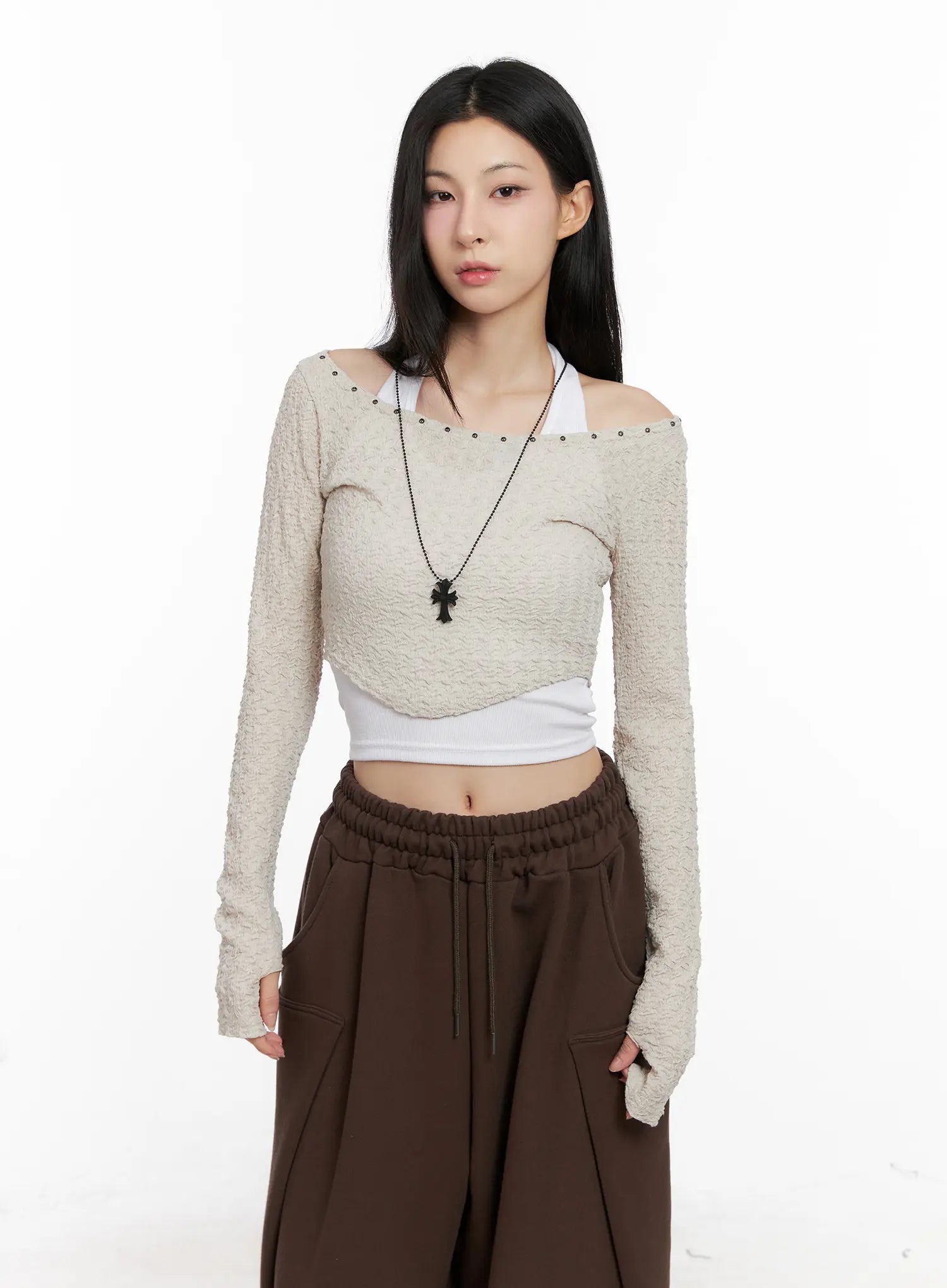 cropped-eyelet-long-sleeve-top-cg525