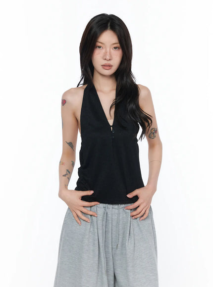 button-detail-polka-dot-halter-top-ca524