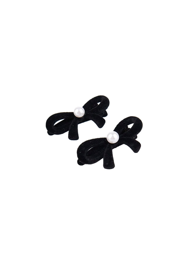 pearl-black-ribbon-hairpin-cj515