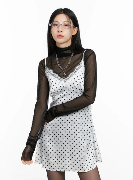 polka-dot-satin-lace-mini-dress-cg525