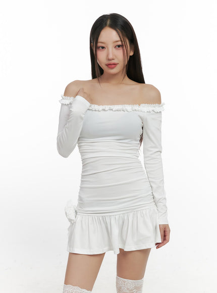 frill-ruffle-off-shoulder-mini-dress-cn419