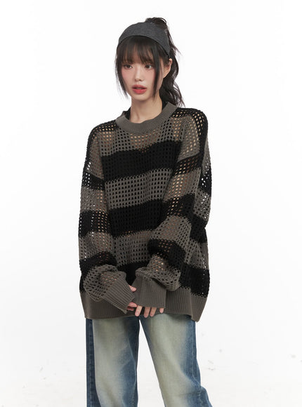 chic-striped-mesh-sweater-cj524