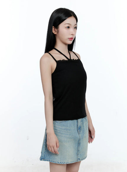 lace-trim-halter-tank-cg512