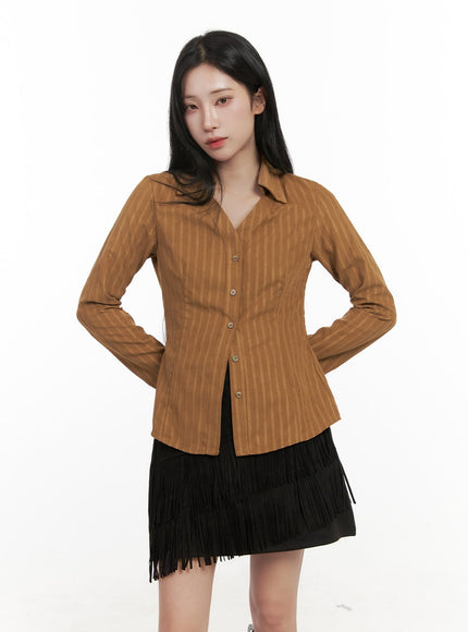 striped-collared-buttoned-blouse-cd409