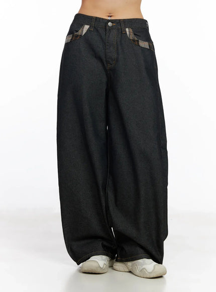 nora-plaid-accent-wide-leg-jeans-cf506-1