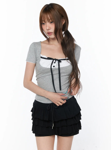 ruffled-lace-ribbon-short-sleeve-top-cy529