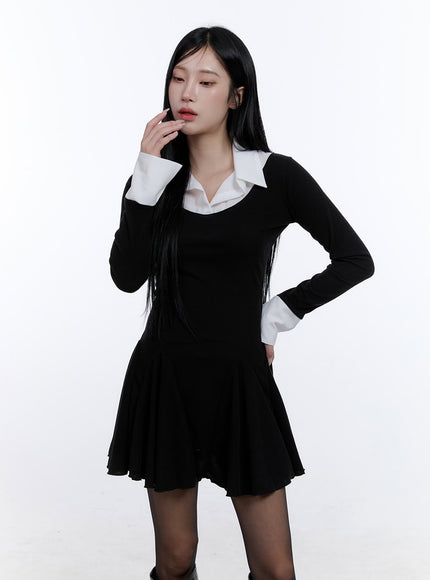 flare-collar-mini-dress-cd420