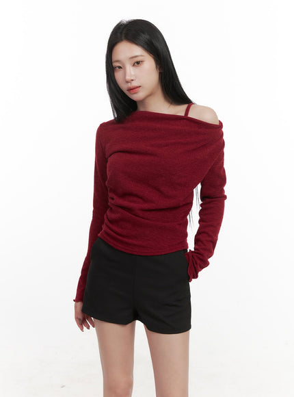 shirred-one-shoulder-slim-fit-top-cj516