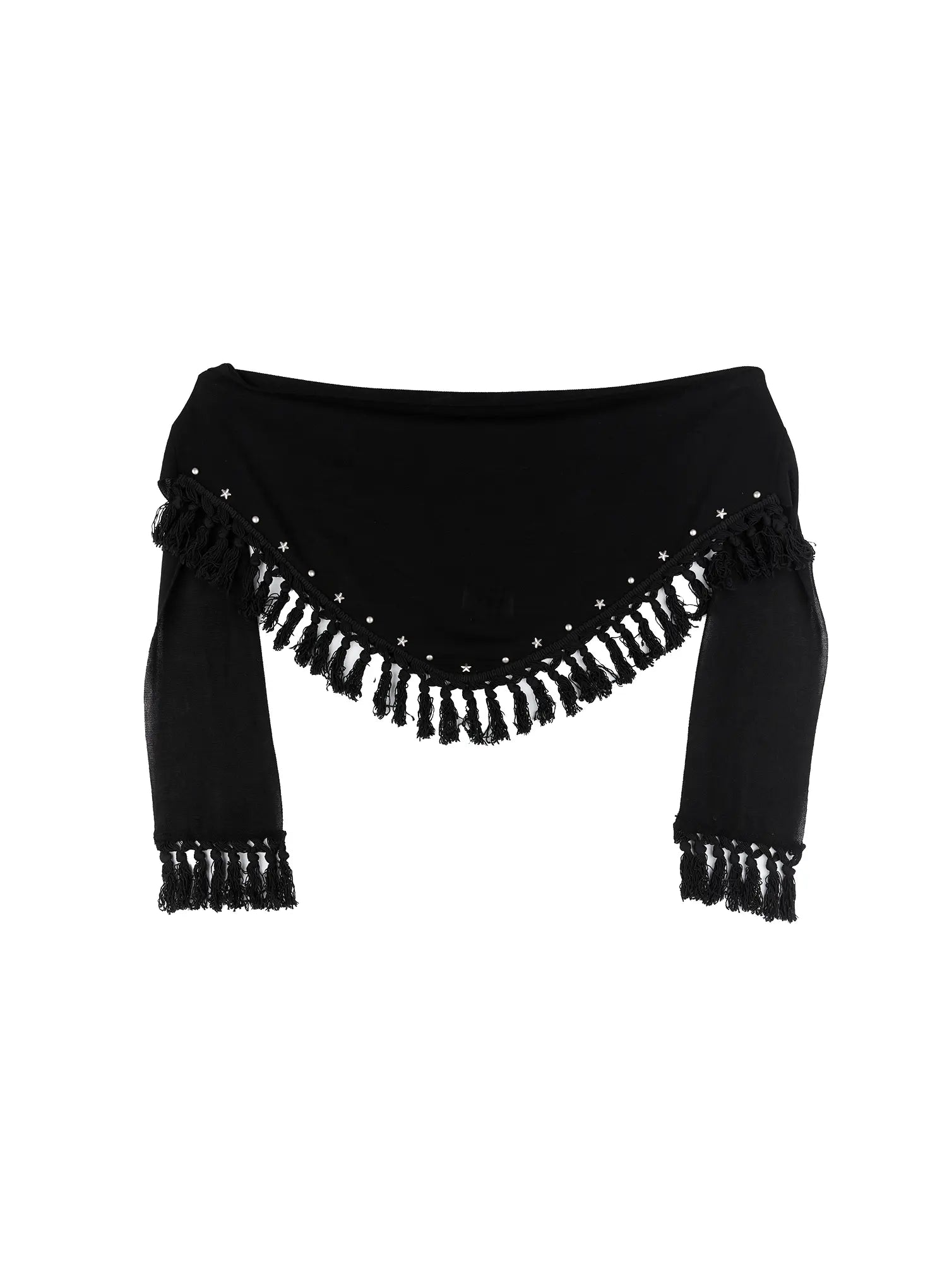 western-fringe-scarf-strapless-top-cs511