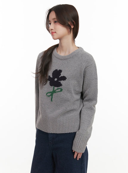 flower-graphic-knitted-sweater-cj515