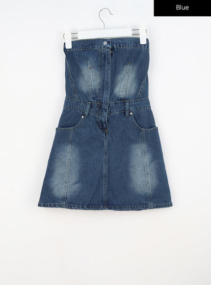 Denim Tube Mini Dress CY308