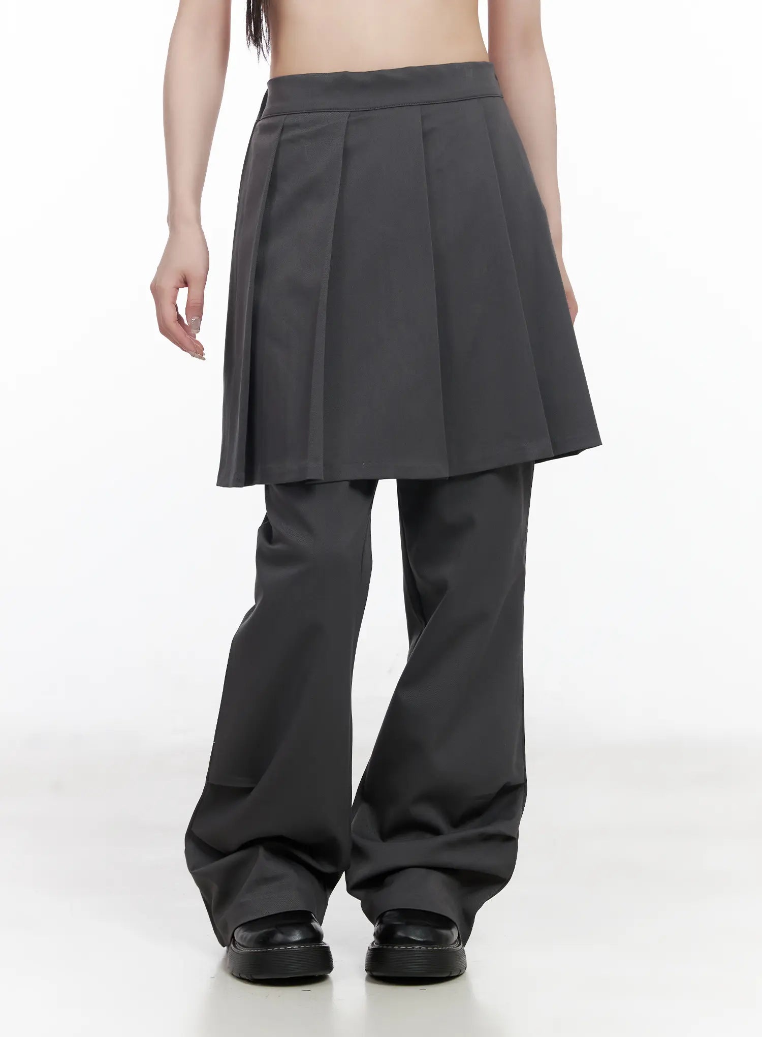 pleated-layered-skirt-pants-cf523