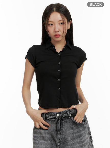 buttoned-collar-crop-tee-cu405