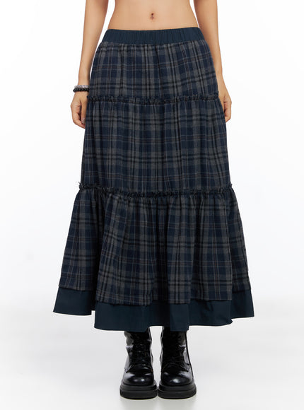plaid-tiered-maxi-skirt-co515