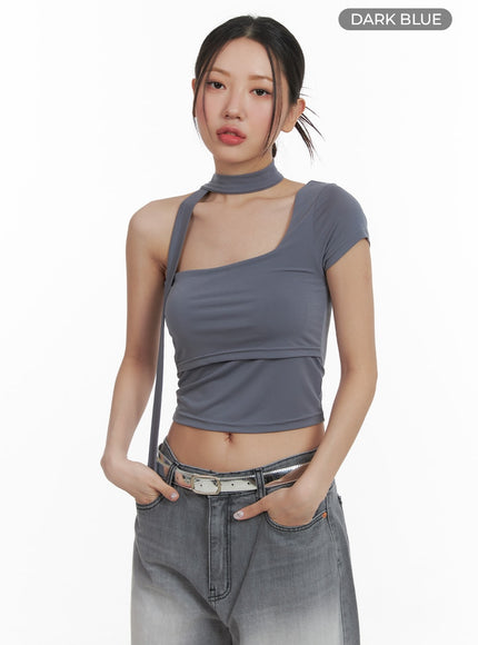 one-shoulder-crop-tee-with-thin-scarf-ca416