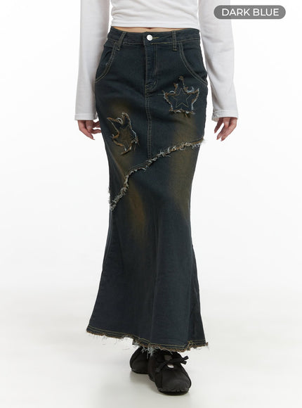 grunge-star-patched-denim-maxi-skirt-cs403