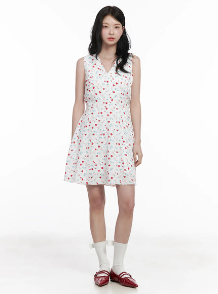 patterned-v-neck-sleeveless-mini-dress-ca509