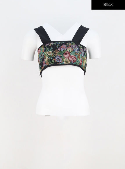 Flower Cropped Corset Top BY303