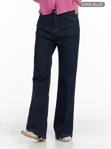 solid-semi-flared-jeans-om419