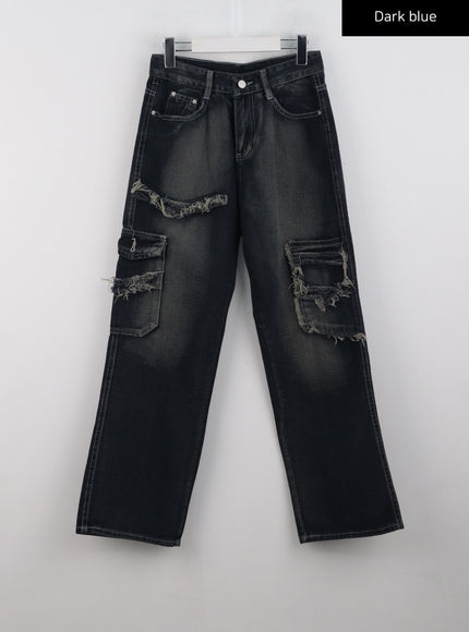 destroyed-pocket-straight-leg-jeans-cd301