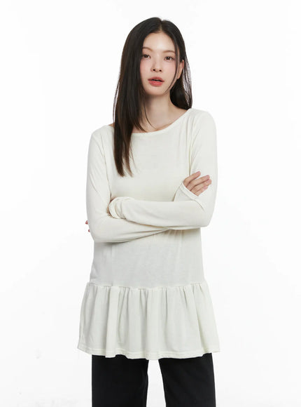 ruffle-hem-loose-long-sleeve-top-cj506