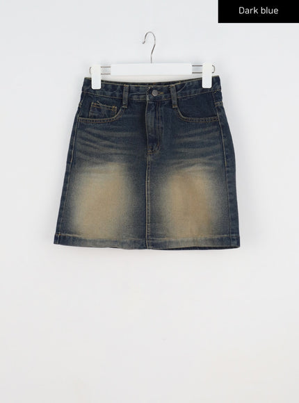 Dark Wash Denim Mini Skirt CY315