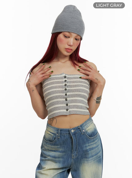 stripe-buttoned-tube-top-cy429