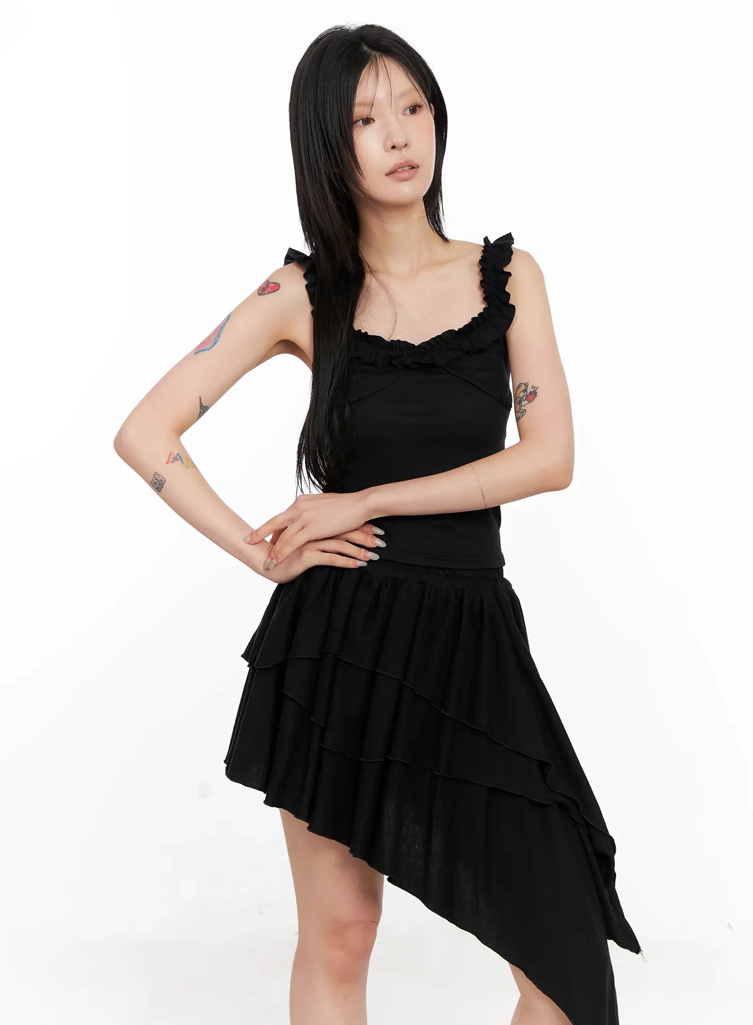 asymmetric-ruffle-dress-cl528